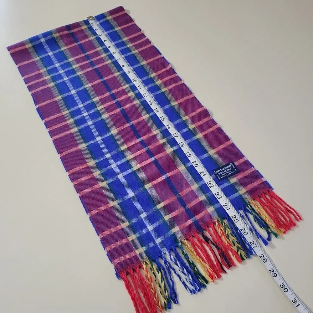 Super Cashmore Plaid Acrylic Tartan Oblong Scarf